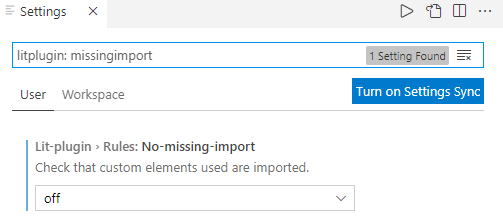 lit-plugin disable missing imports check